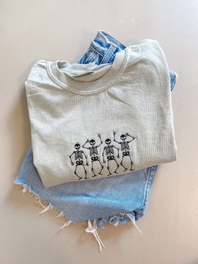 Discover Dancing Skeletons Tee -- , Short Sleeved, Halloween Tee