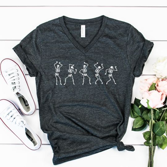Discover Dancing Skeleton V-Neck Shirt