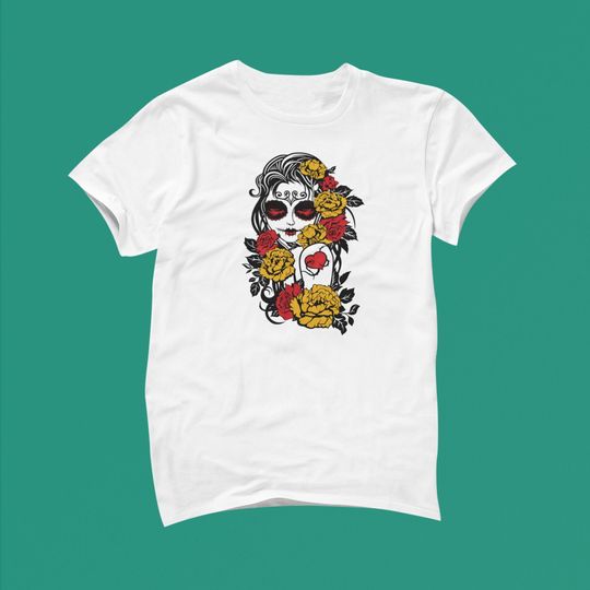 Discover Katrina, Day of the dead Shirt, Dia De Los Muertos Shirt, Floral Shirt, Haloween Shirt, Womans Floral Shirt.