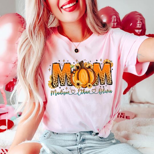 Discover Personalized Mom Pumpkin Shirt - Custom Fall Design