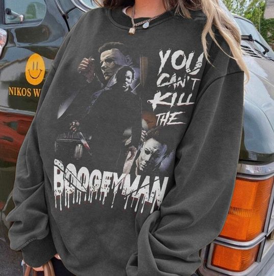 Discover Vintage You Can't Kill Me Boogey Man Shirt, Michael Myers Halloween Shirt, Horror Movie Sweatshirt, Halloween 1978 Shirt, 13th Of July