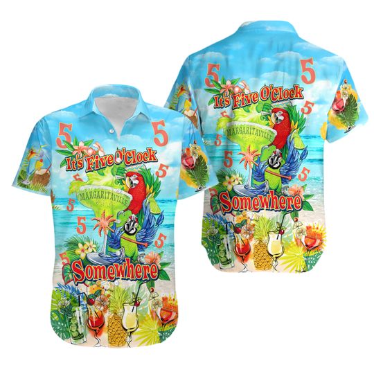 Discover Parrot Its 5-Oclock Somewhere Hawaiian Shirt