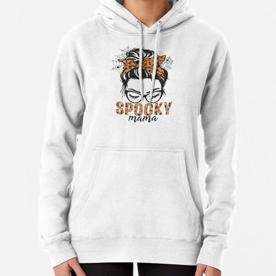 Discover Messy Bun Spooky Mama Halloween Hoodies