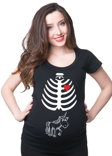 Discover Skeleton Unicorn X-ray Maternity T-Shirt Gift For Pregnant Woman Tee Shirt
