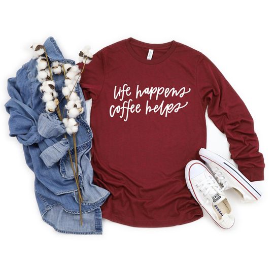 Discover Coffee Lovers Long Sleeve Graphic Tee