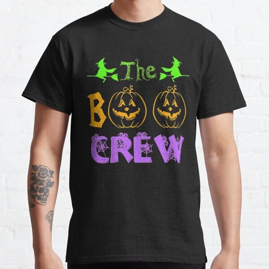 Discover The Boo Crew Halloween Men Women Funny Friends Girls Boys T-shirts