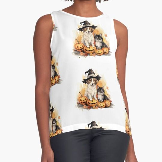 Discover Cute Halloween puppy and kitten T-shirts