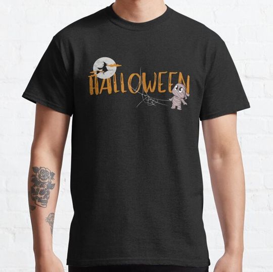 Discover Halloween Text with Mummy Fun Design T-shirts