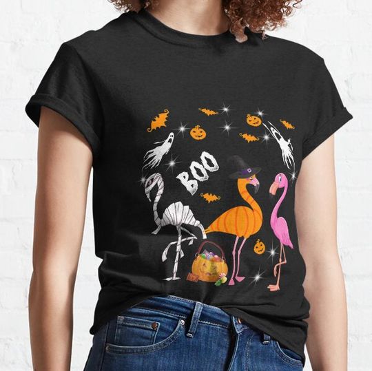Discover Funny Three Flamingo Halloween T-shirts