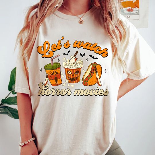 Discover Let's Watch Horror Movies T-Shirt, Halloween Fun