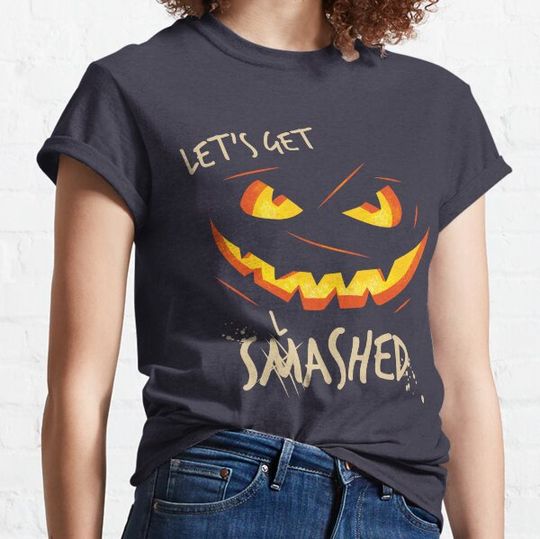 Discover Pumpkin eye's and mouth Let's get slashed halloween costume T-shirts