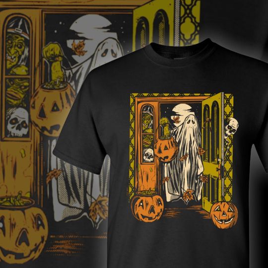 Discover The Halloween Shirt Company Ghostly Greeter T-Shirt  (Small)