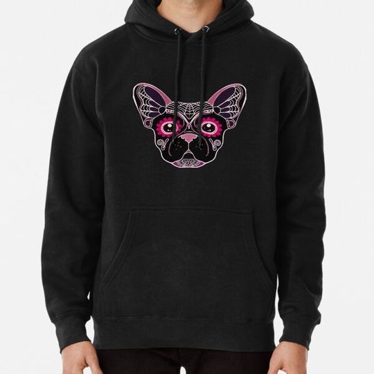 Discover French bulldog, sugar skull, halloween, cool, sugar skull french bulldog Hoodies