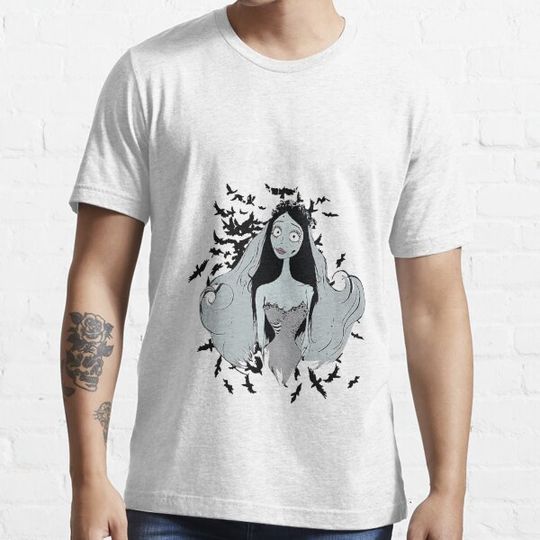 Discover Corpse Bride Emily With Butterflies Juniors Charcoal Heather T-shirts