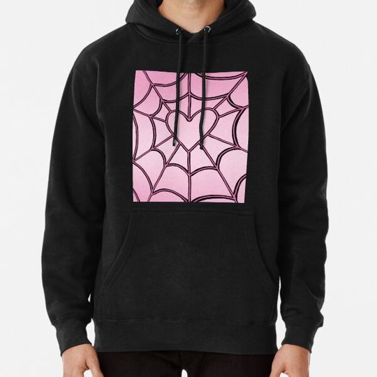 Discover pink spider web heart Hoodies
