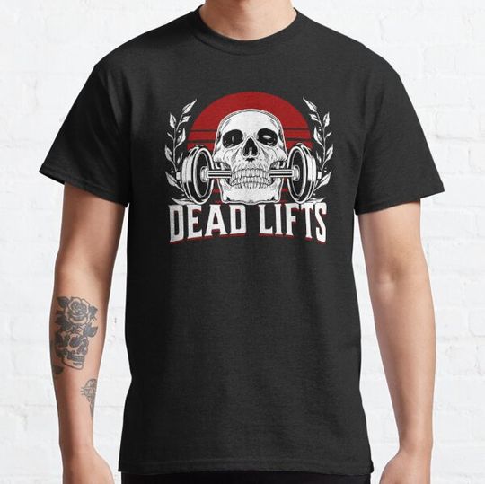 Discover Death Deadlift Bodybuilder Powerlifting Funny Gym Skull T-shirts