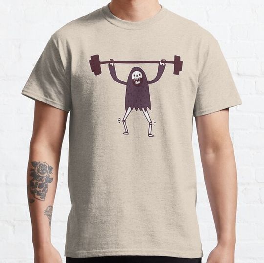 Discover Grim reaper skull lifting barbell T-shirts