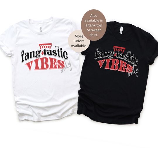 Discover Fangtastic Vibes Halloween T-Shirt - Gothic Style for Halloween Parties