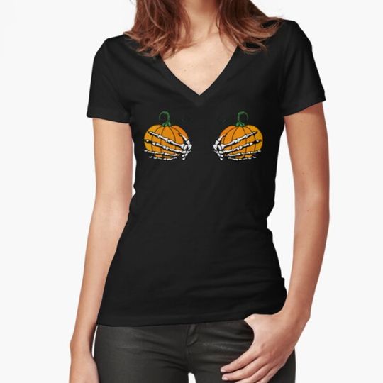 Discover Skeleton hand breasts pumpkin T-shirts