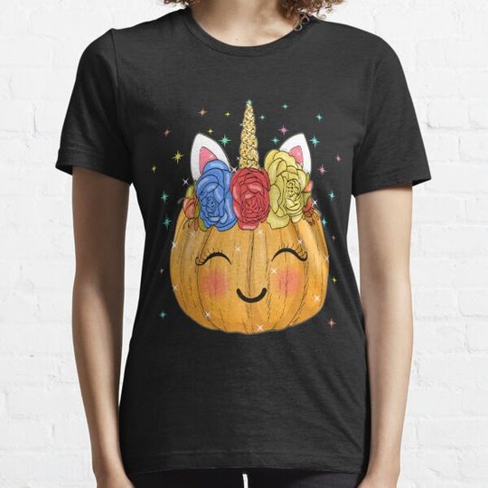 Discover Cute Unicorn Pumpkin Halloween T-shirts