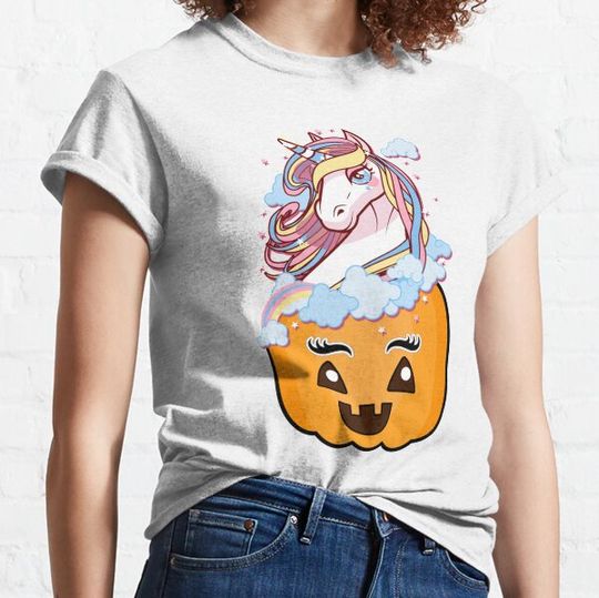 Discover Cute Unicorn Pumpkin Halloween T-shirts