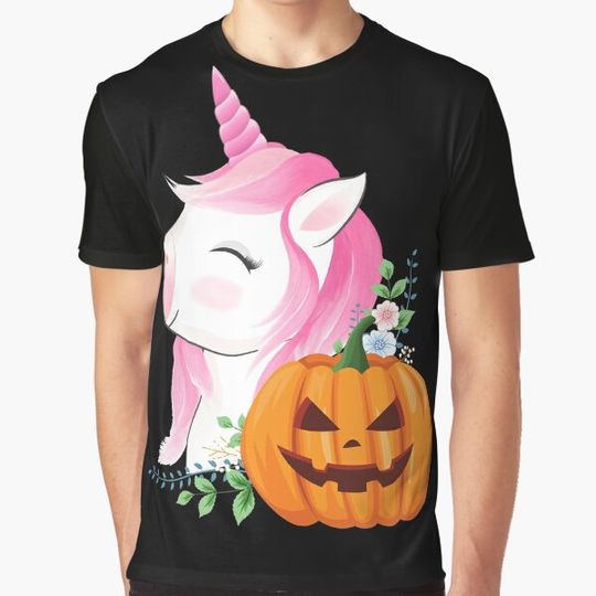 Discover Halloween Unicorn Shirts for Girl and Women, Unicorn Pumpkin Thanksgiving T-shirts