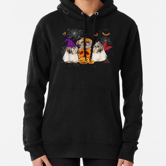 Discover Funny Pumpkin Witch Shih Tzu Matching Dog Halloween Gifts T-Shirt Hoodies