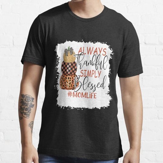 Discover Always Thankful Simply Blessed Colorful Mom Pumpkin T-shirts