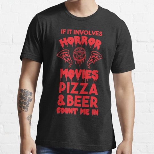 Discover Horror Movies, Pizza and Beer T-shirts