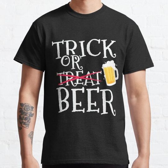 Discover Trick or Treat Beer Halloween Party costume T-Shirt T-shirts