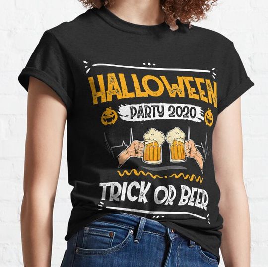 Discover Halloween Party 2020 Trick Or Beer Drinking Gift T-shirts