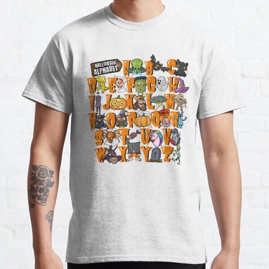 Discover ABCs Learning Funny Halloween Alphabet Kindergarten Teacher T-shirts