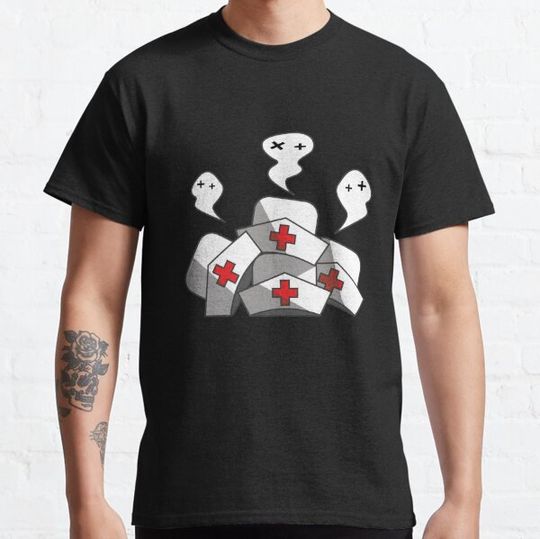 Discover Graphic Hats Nurse Squad Crew Boo Ghosts Funny Halloween For Nurse T-shirts