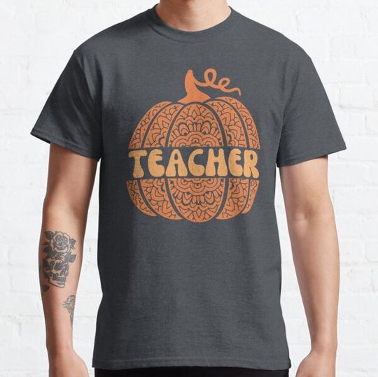 Discover Teacher Pumpkin Fall Autumn Halloween Love Teaching T-shirts