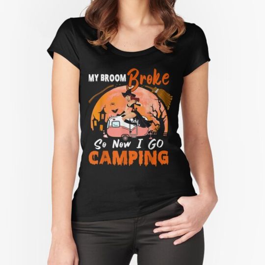 Discover My broom broke so i go camping halloween witch camping lover T-shirts