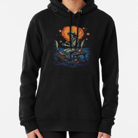 Discover Haunted Fishing Trip Spooky Halloween Angler Hoodies
