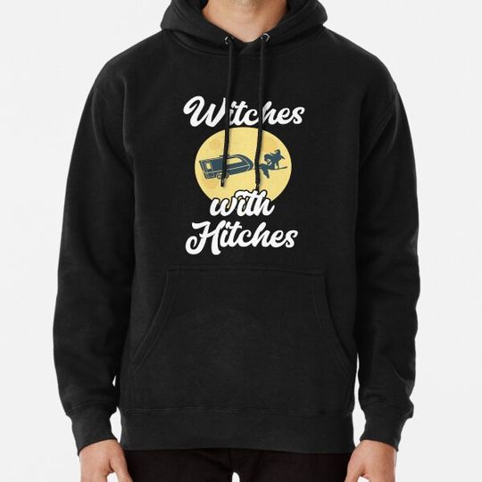 Discover Witches With Hitches Halloween Witch Camping Hoodies