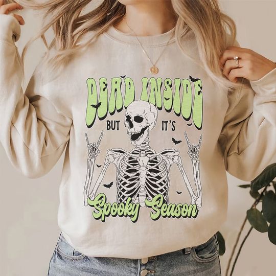 Discover Funny Dead Inside Sarcastic Shirt for Spooky Season