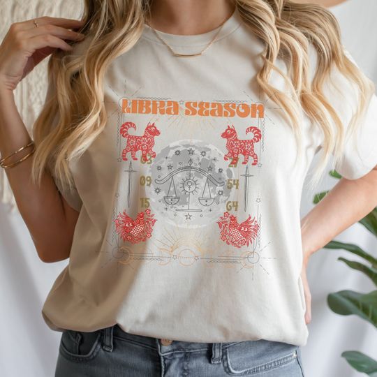 Discover Libra Season Ladies Unisex Jersey Short Sleeve Tee / Fall T-shirt / Zodiac / Astrology / Starsign / Libra Tee / Shirt / Tshirt