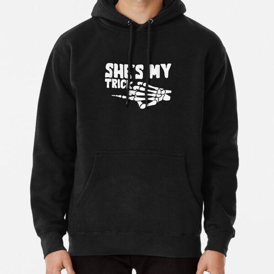 Discover She's Is My Trick Matching Couples Skeleton Halloween Hoodies