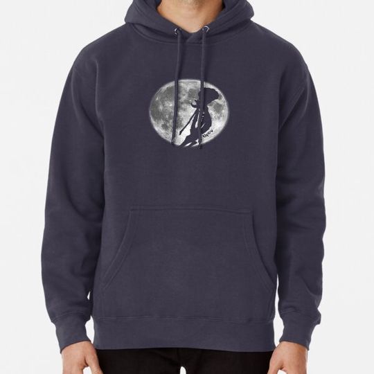 Discover Moon and skeletal hand holding a rose in black and white Hoodies