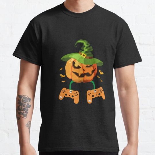 Discover Pumpkin Video Game Controller Gamer For Halloween Gamer T-shirts