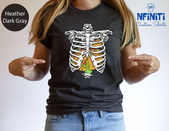 Discover Rib Cage Halloween Shirt - Spooky Gift for Halloween Lovers