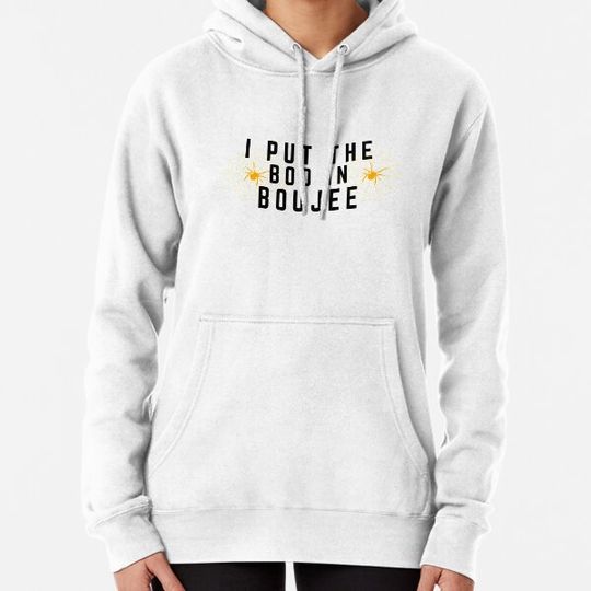 Discover I put the boo in boujee, halloween quotes, bougie, boujee quote, spider web Hoodies