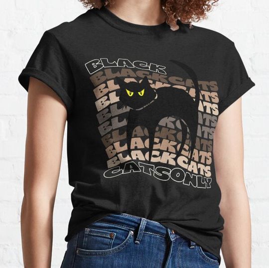 Discover Halloween Black Cats Only Art Illustration T-shirts