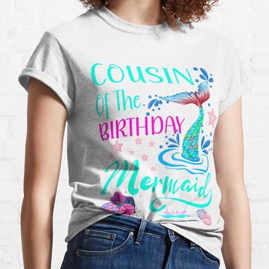 Discover Cousin Of The Birthday Mermaid Theme Party Squad Security T-shirts
