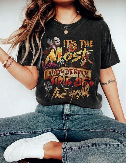 Discover It's The Most Wonderful Time Of The Year Shirt, Top Killers Shirt, Halloween Movie Tshirt, Horror Movie Tee, Michael Myers Sweatshirt
