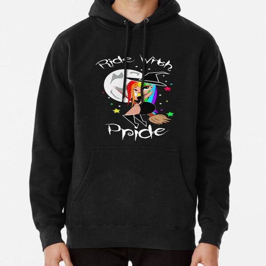 Discover Ride with Pride LGBT gay witch gay halloween Hoodies