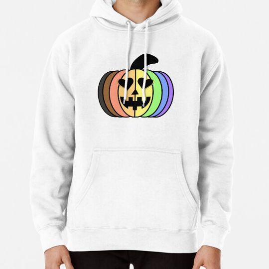 Discover Rainbow Intersectional Pastel Gay Pumpkin - Gay Halloween Hoodies