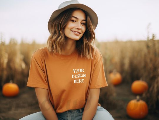 Discover Yam  Tshirt Mockup for Halloween Fall Oversized Shirt Mockup